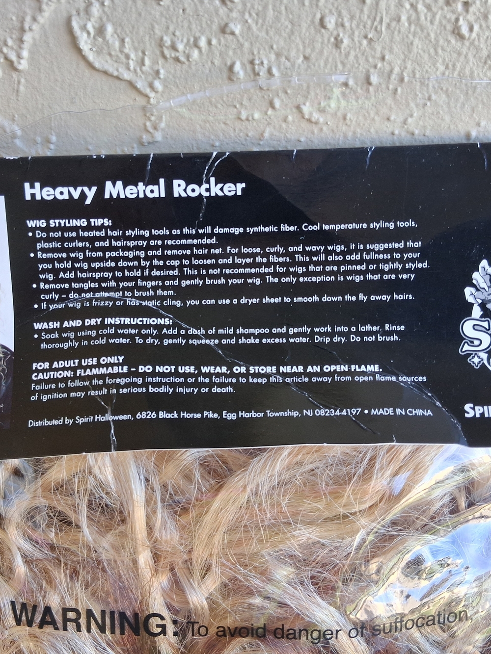 Heavy Metal Rocker Costume Wig - Picture 4 of 7